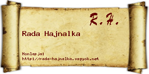 Rada Hajnalka névjegykártya